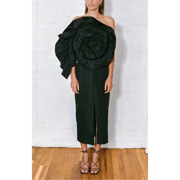 NWT Mara Hoffman Midi Linen-Blend Floral Long-Sleeve Valeria Dress - Picture 3 of 7